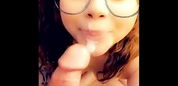  Sexy Latina asian takes giant cumshot